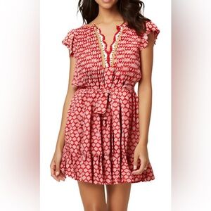 Nautica Red Patterned Dress s L NWT
